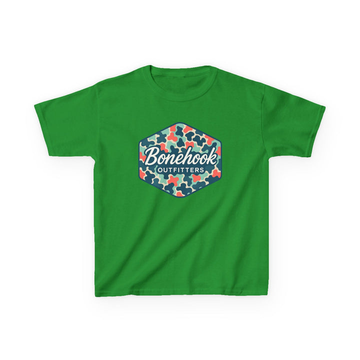 Girls’ Camo Logo Tee – Pink Bonehook Youth Shirt