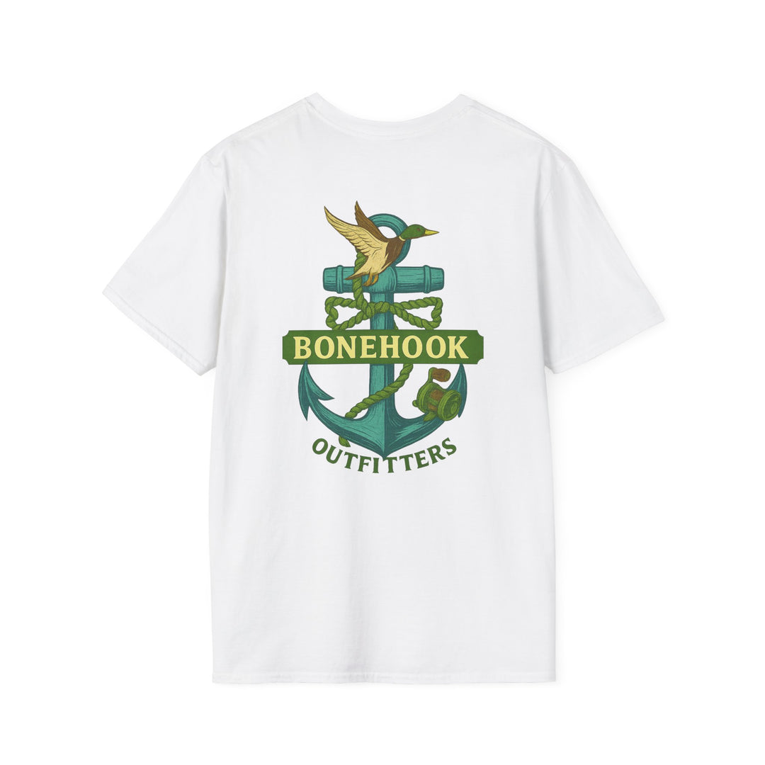 Bonehook Outfitters Women's Mallard & Anchor Tee – Sage Green