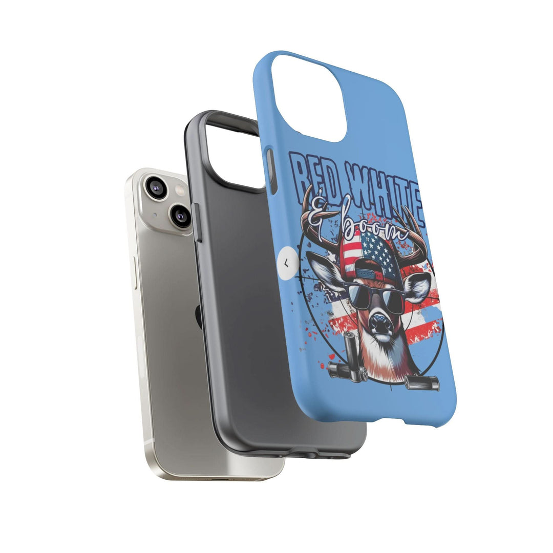 Red, White & Boom Deer iPhone Case – Patriotic Buck 4th of July Design