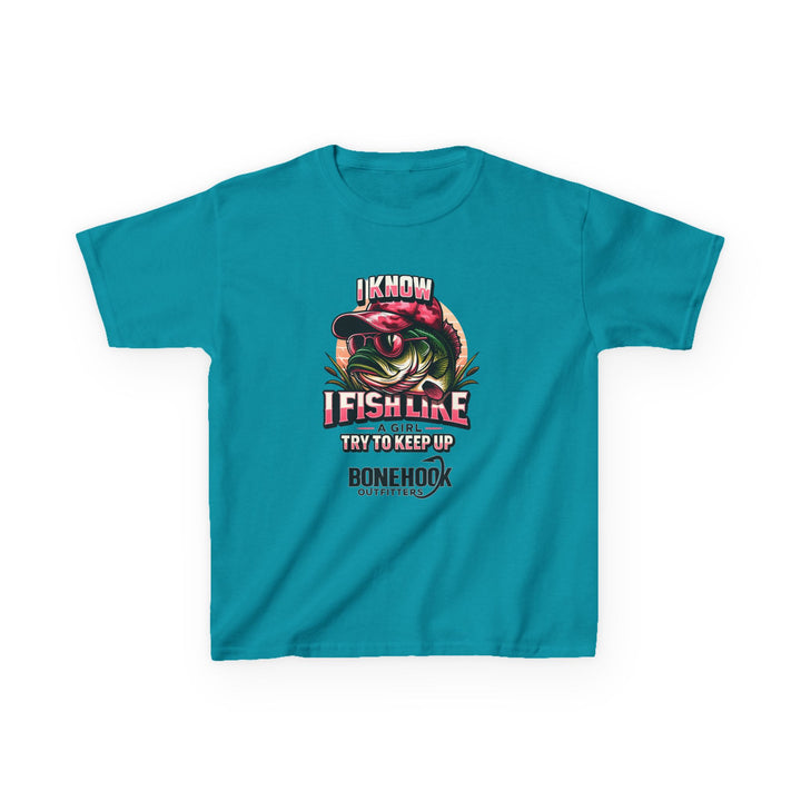Girls’ “I Fish Like a Girl” Tee – Bonehook Youth Fishing Shirt