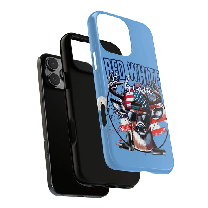 Red, White & Boom Deer iPhone Case – Patriotic Buck 4th of July Design