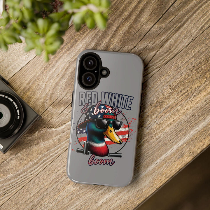 Red, White & Boom Duck iPhone Case – Patriotic Funny 4th of July Design