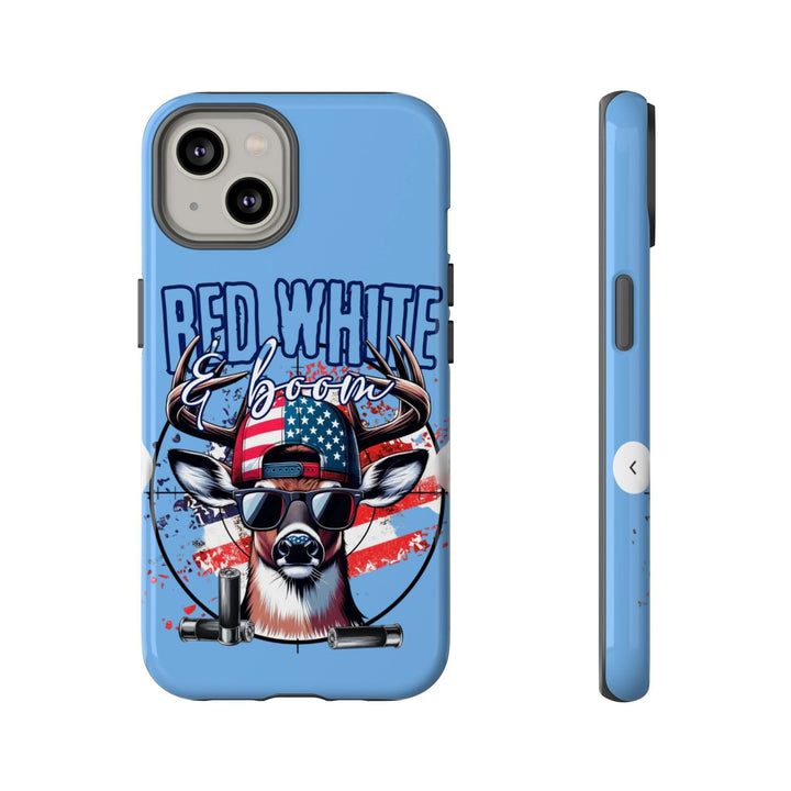 Red, White & Boom Deer iPhone Case – Patriotic Buck 4th of July Design