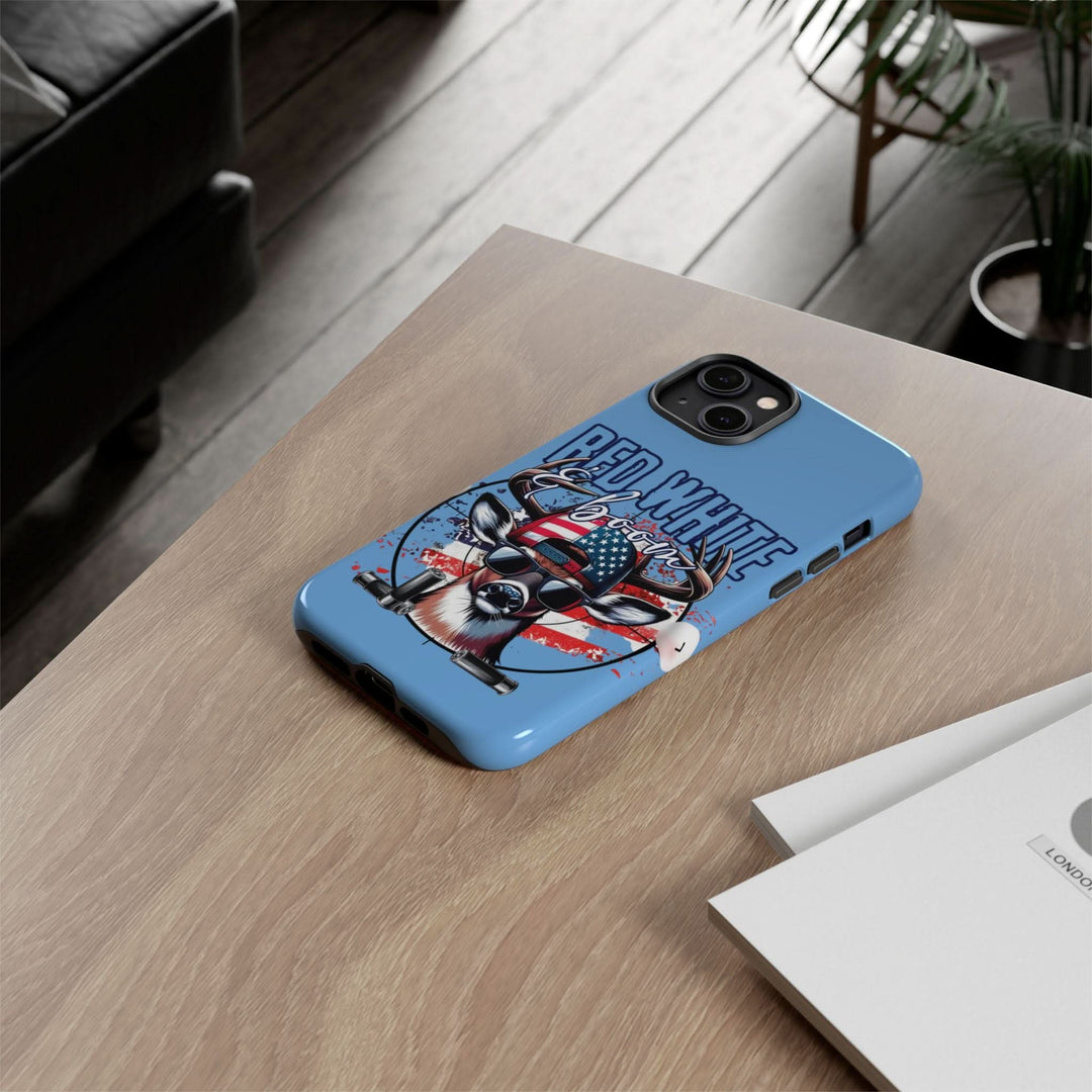 Red, White & Boom Deer iPhone Case – Patriotic Buck 4th of July Design