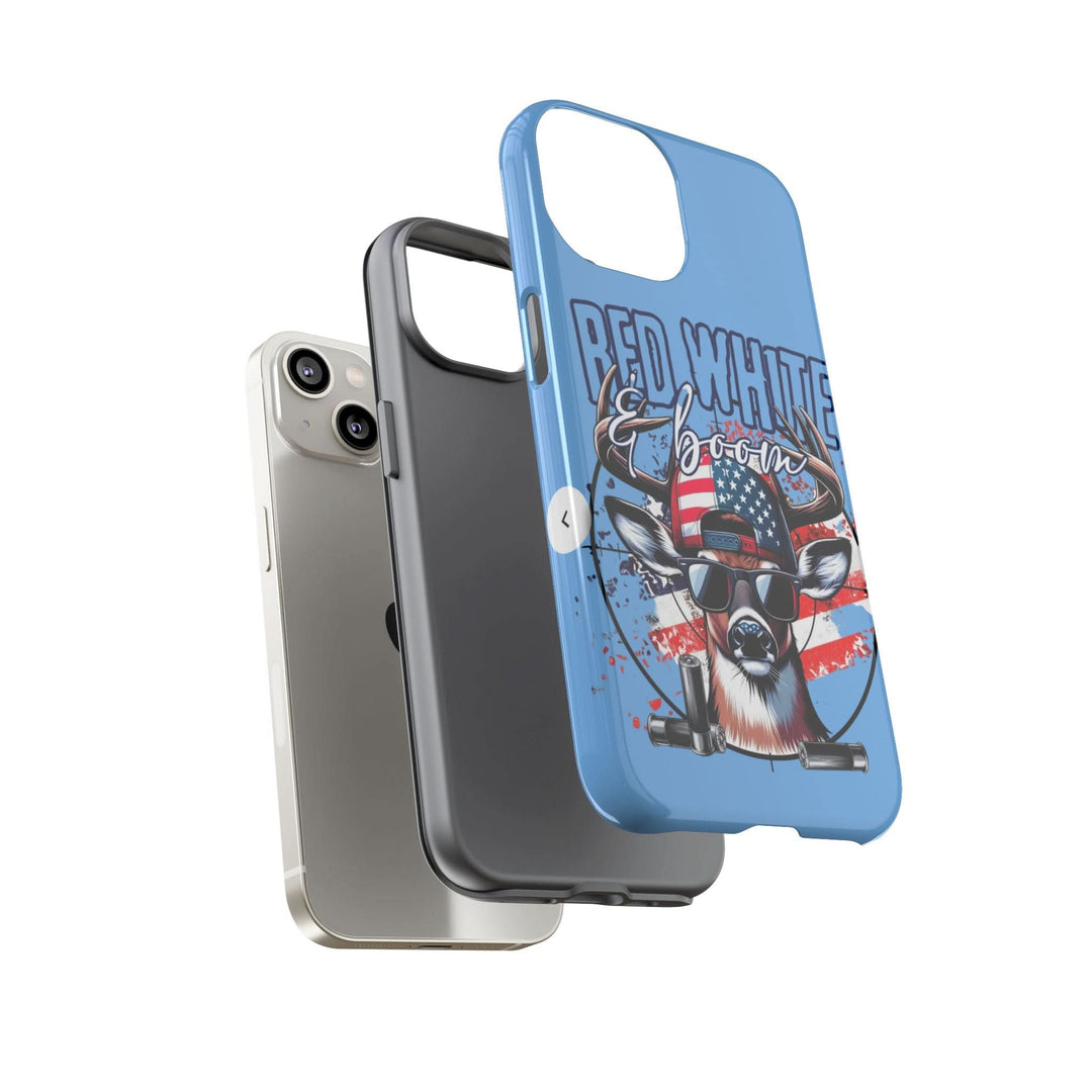 Red, White & Boom Deer iPhone Case – Patriotic Buck 4th of July Design