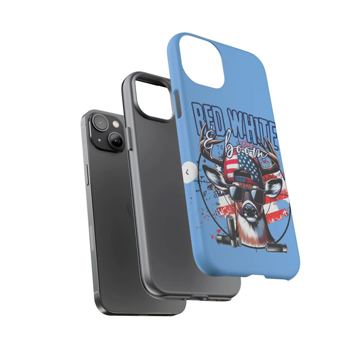 Red, White & Boom Deer iPhone Case – Patriotic Buck 4th of July Design