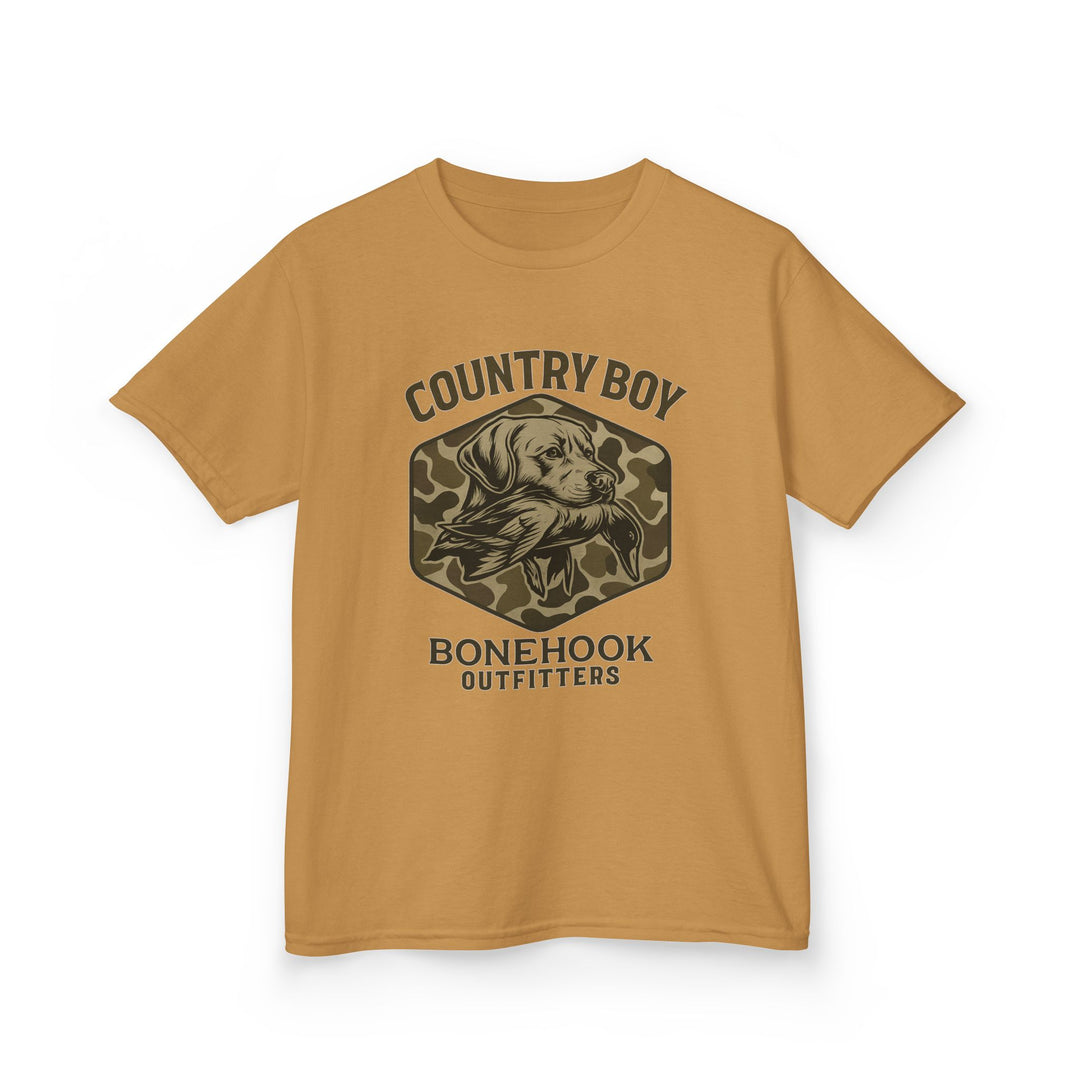 Boys’ Country Boy Dog Camo Tee – Bonehook Youth Outdoor Shirt