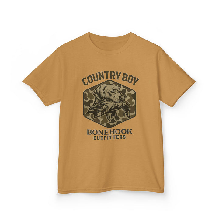 Boys’ Country Boy Dog Camo Tee – Bonehook Youth Outdoor Shirt