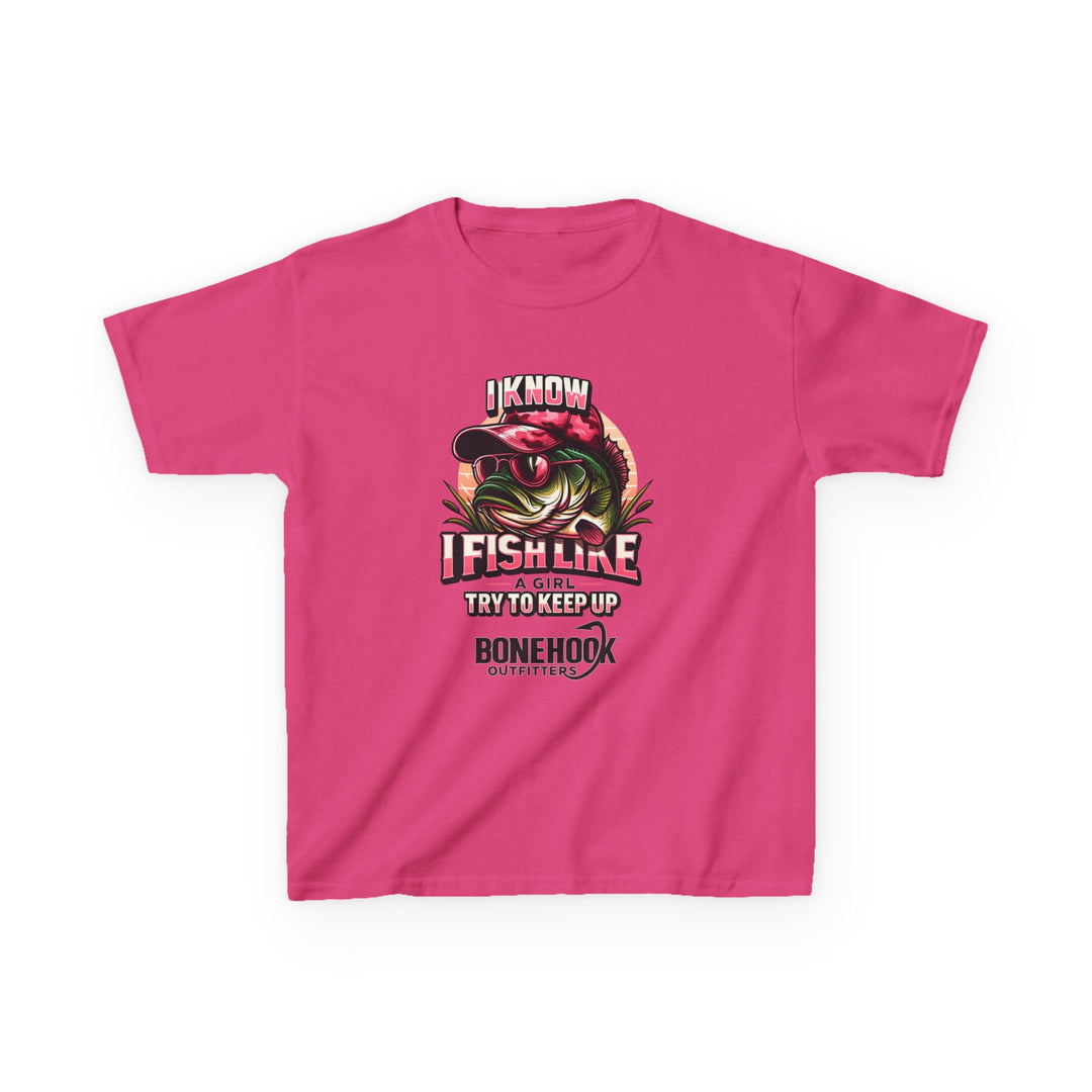 Girls’ “I Fish Like a Girl” Tee – Bonehook Youth Fishing Shirt