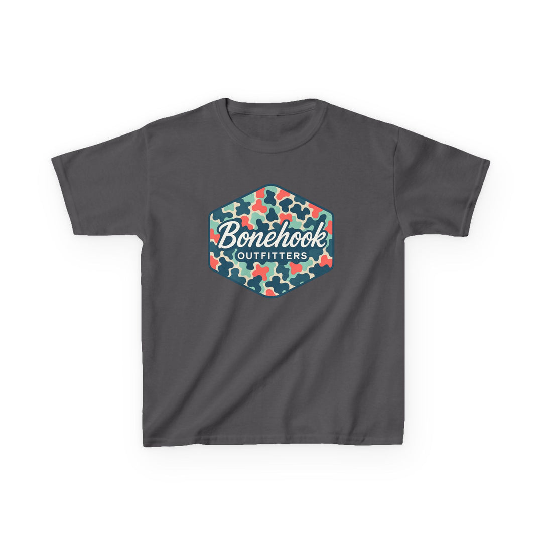Girls’ Camo Logo Tee – Pink Bonehook Youth Shirt