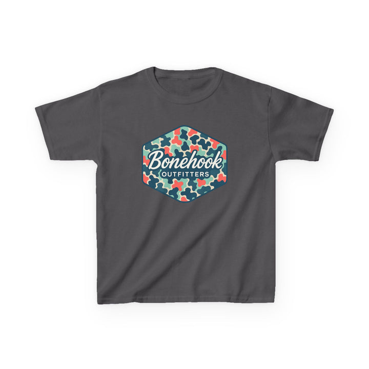Girls’ Camo Logo Tee – Pink Bonehook Youth Shirt
