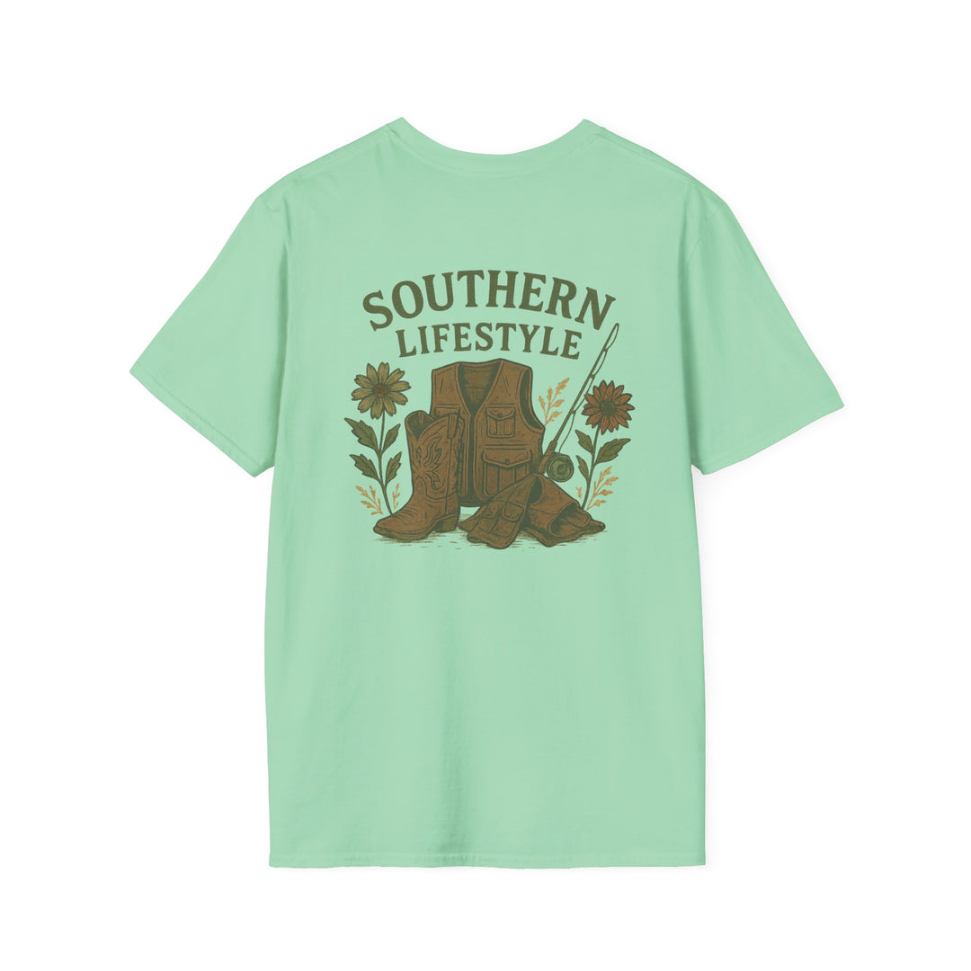 Southern Lifestyle Boot & Vest Tee – Women's Country Graphic (Mauve)