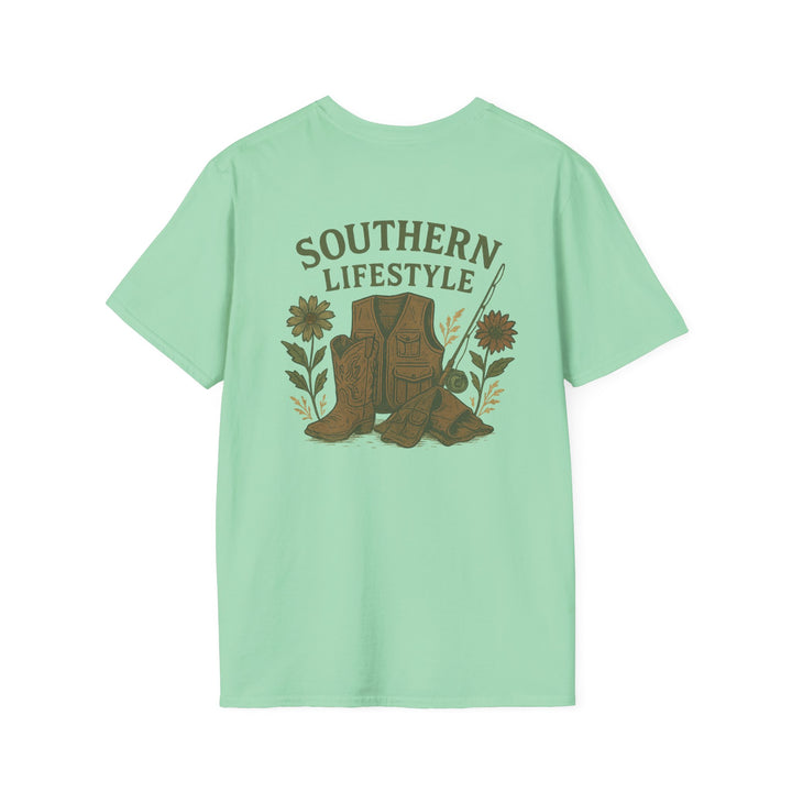 Southern Lifestyle Boot & Vest Tee – Women's Country Graphic (Mauve)