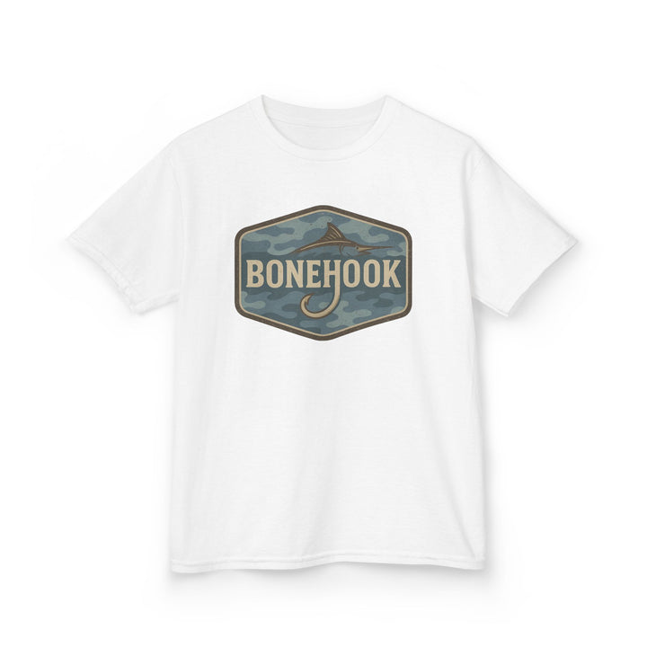 Boys’ Camo Hook Logo Tee – Bonehook Youth Outdoor Shirt