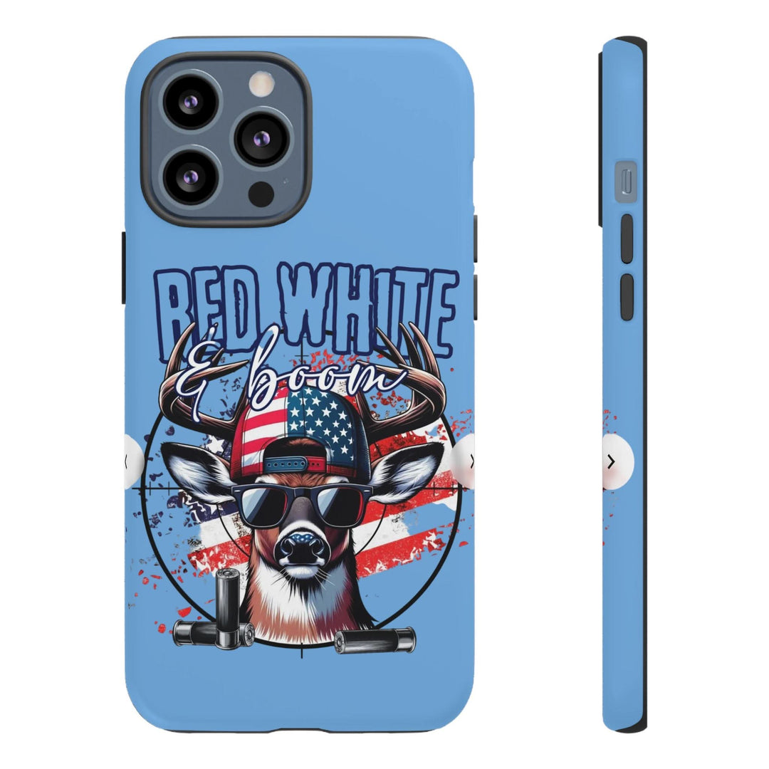 Red, White & Boom Deer iPhone Case – Patriotic Buck 4th of July Design