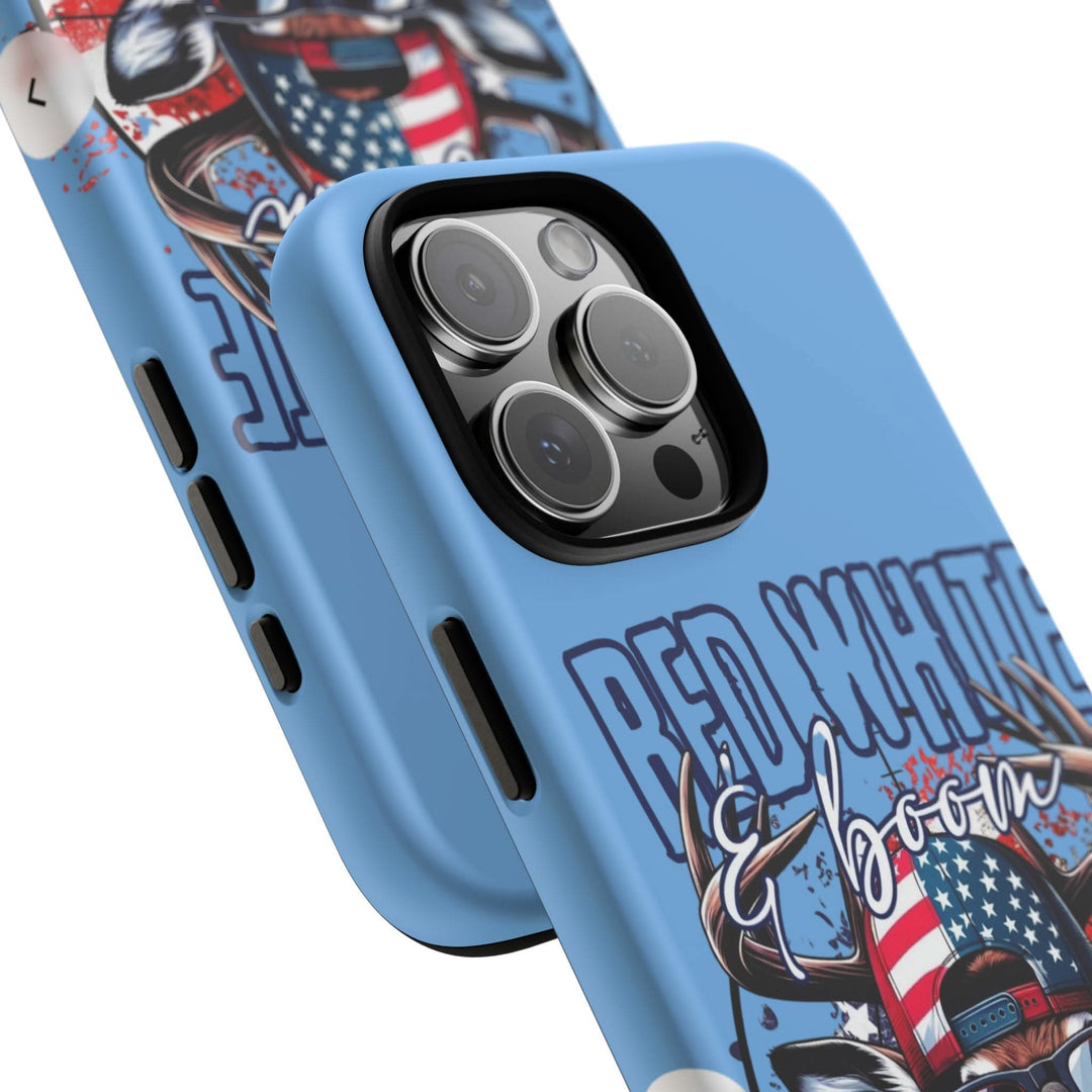 Red, White & Boom Deer iPhone Case – Patriotic Buck 4th of July Design