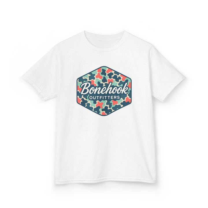 Girls’ Camo Logo Tee – Pink Bonehook Youth Shirt