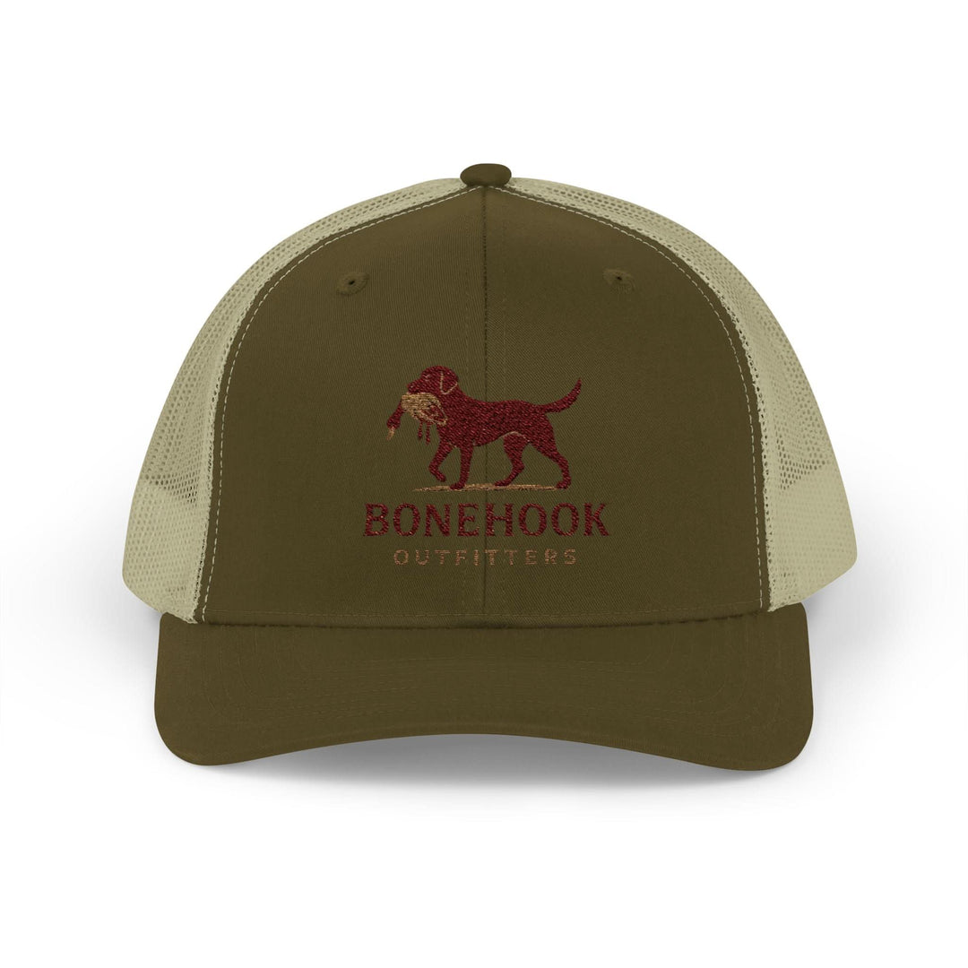 Snapback Trucker Cap - Bonehook Outfitters with County Dog and Duck Design
