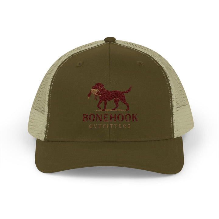 Snapback Trucker Cap - Bonehook Outfitters with County Dog and Duck Design