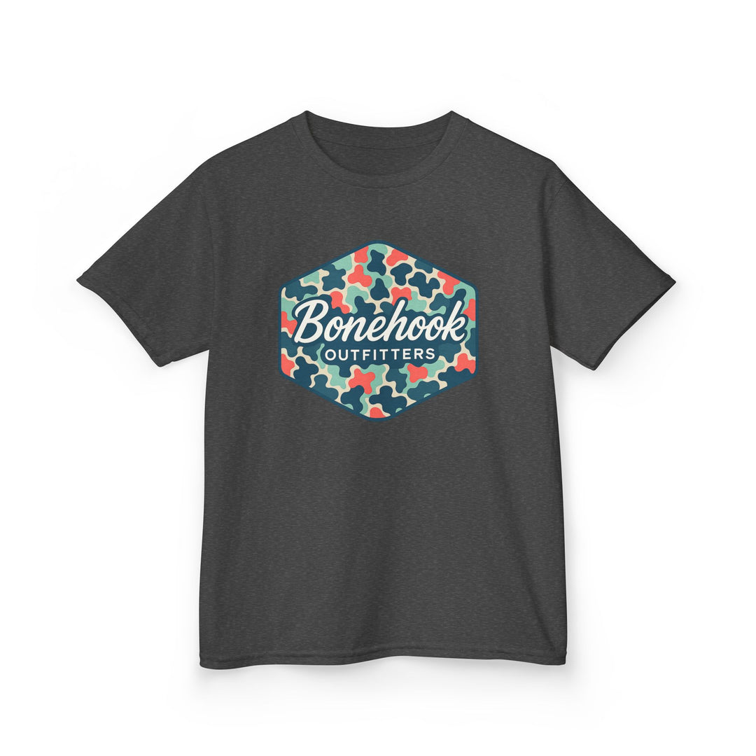 Girls’ Camo Logo Tee – Pink Bonehook Youth Shirt