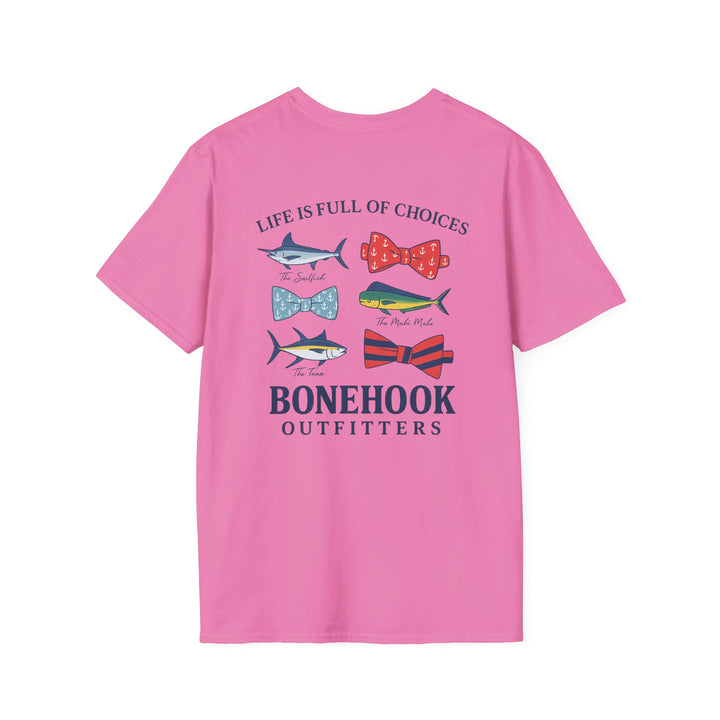 Women's "Life Is Full of Choices" Tee – Pink by Bonehook Outfitters