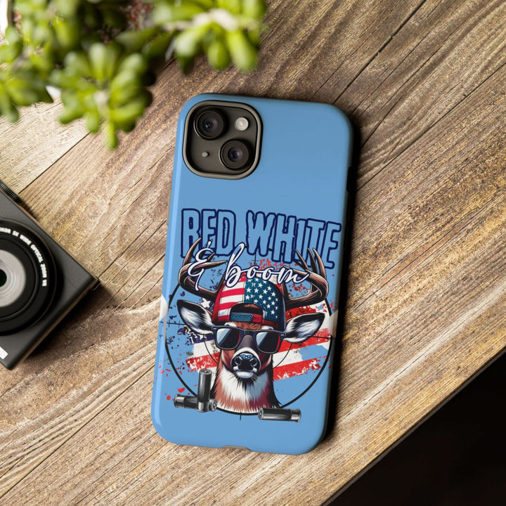 Red, White & Boom Deer iPhone Case – Patriotic Buck 4th of July Design