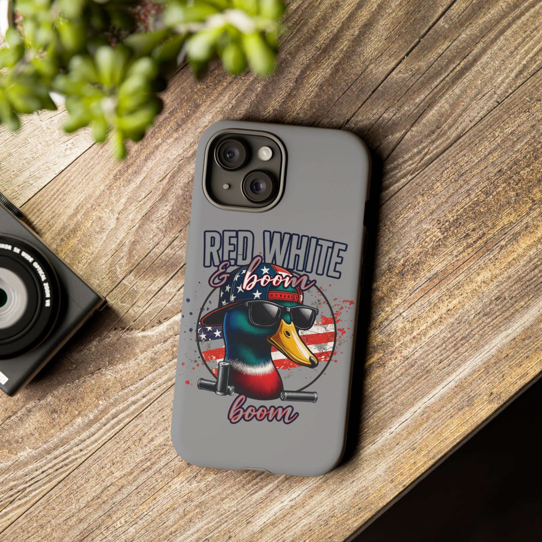 Red, White & Boom Duck iPhone Case – Patriotic Funny 4th of July Design