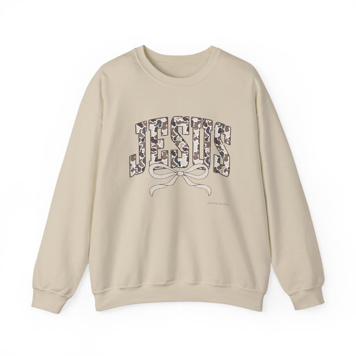 Women’s JESUS Camo Crewneck Sweatshirt – Bonehook Outfitters Faith Collection