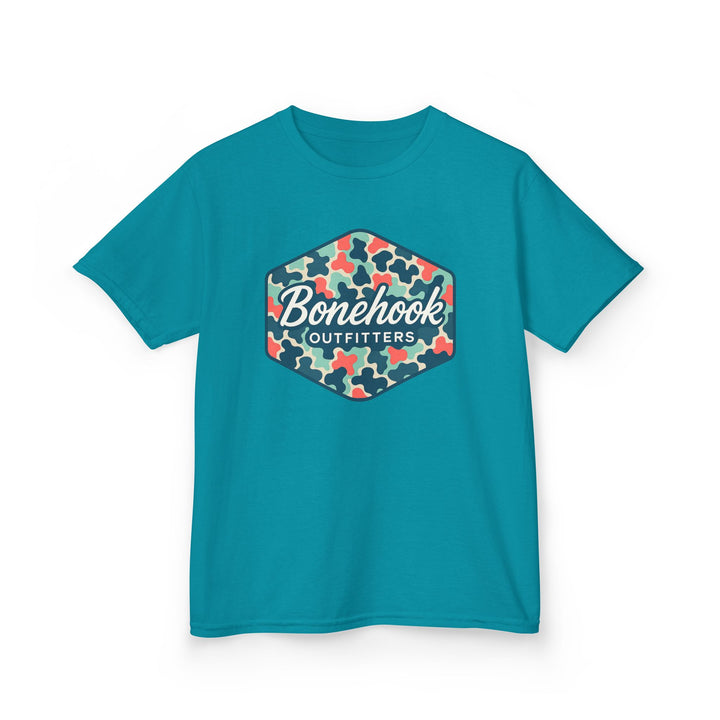 Girls’ Camo Logo Tee – Pink Bonehook Youth Shirt