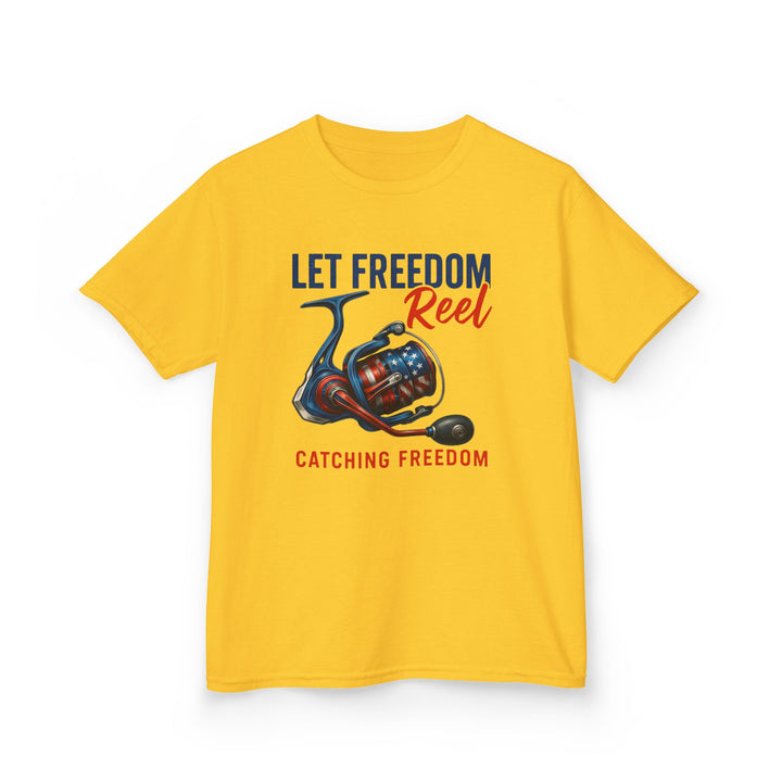Boys’ Let Freedom Reel Tee – Patriotic Fishing Youth Shirt