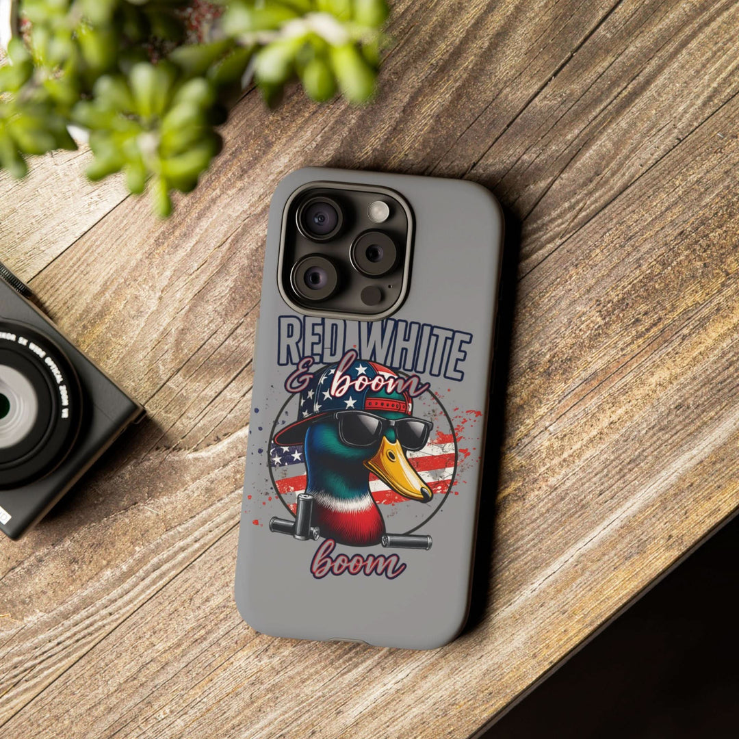 Red, White & Boom Duck iPhone Case – Patriotic Funny 4th of July Design