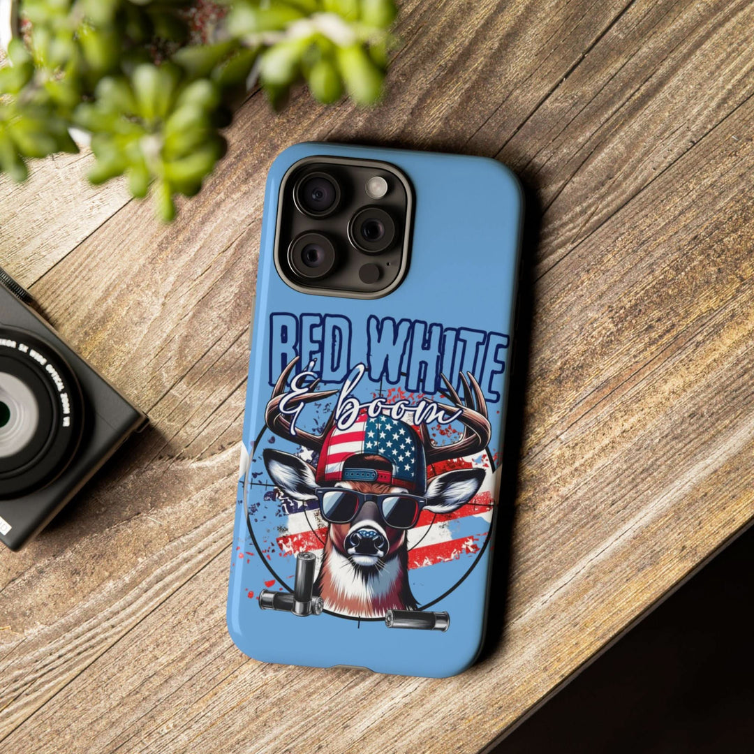 Red, White & Boom Deer iPhone Case – Patriotic Buck 4th of July Design