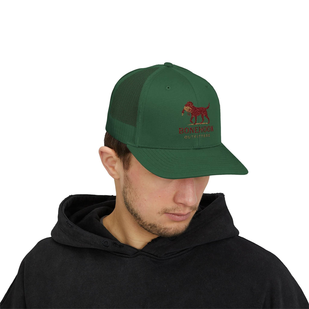 Snapback Trucker Cap - Bonehook Outfitters with County Dog and Duck Design