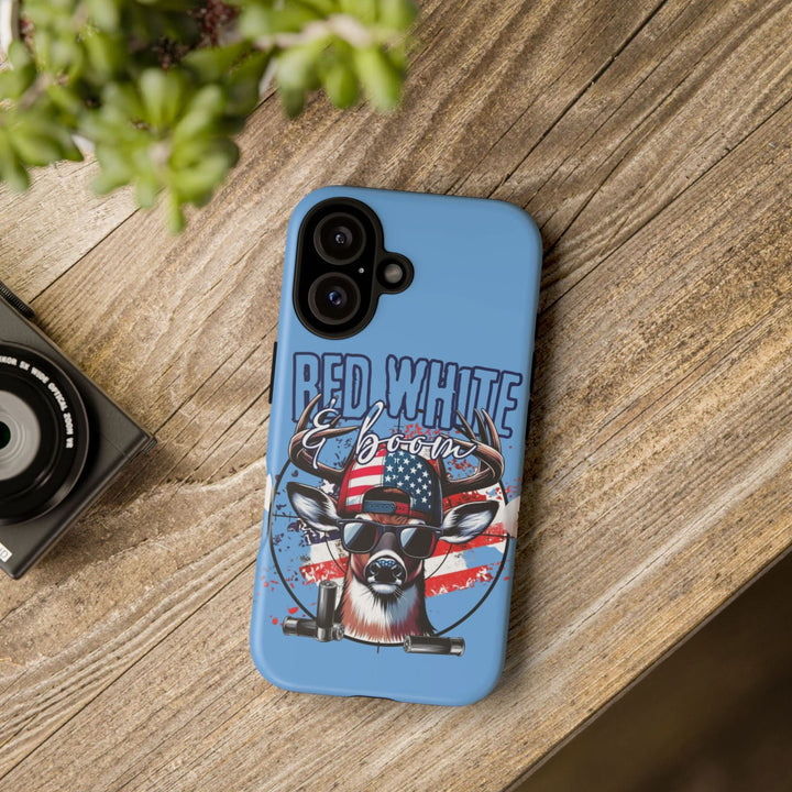 Red, White & Boom Deer iPhone Case – Patriotic Buck 4th of July Design