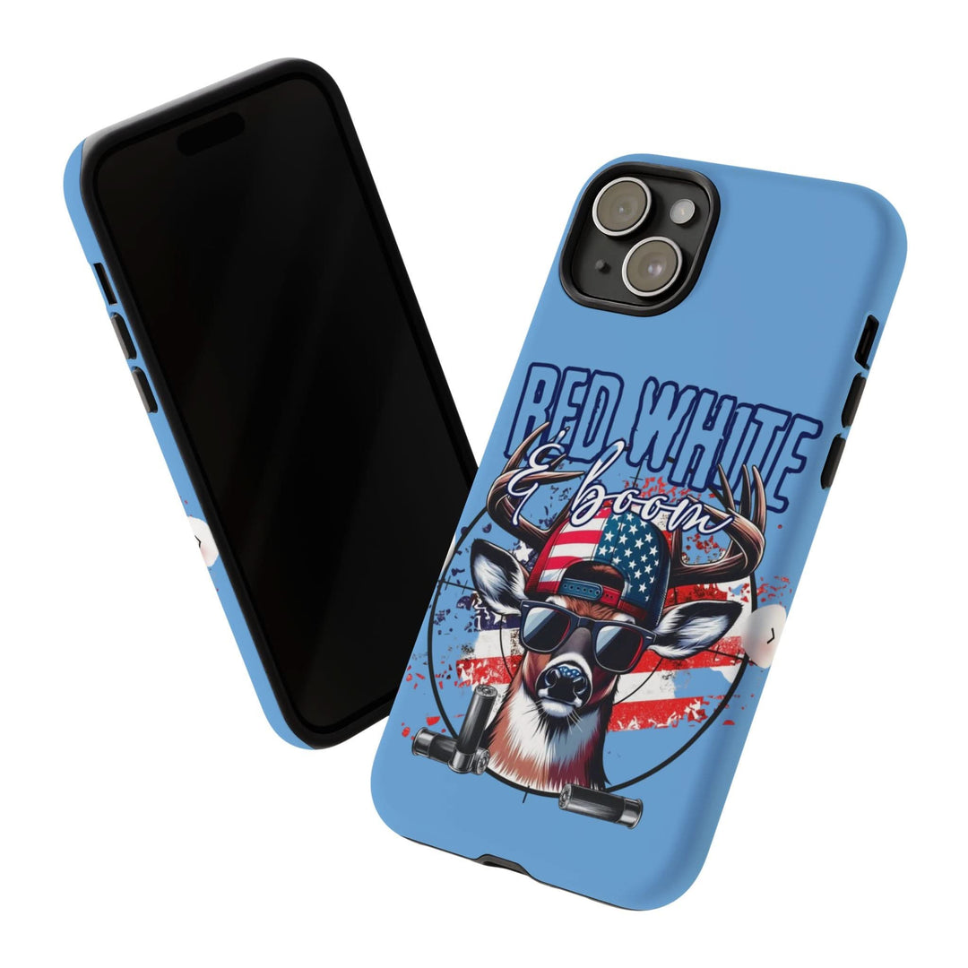 Red, White & Boom Deer iPhone Case – Patriotic Buck 4th of July Design