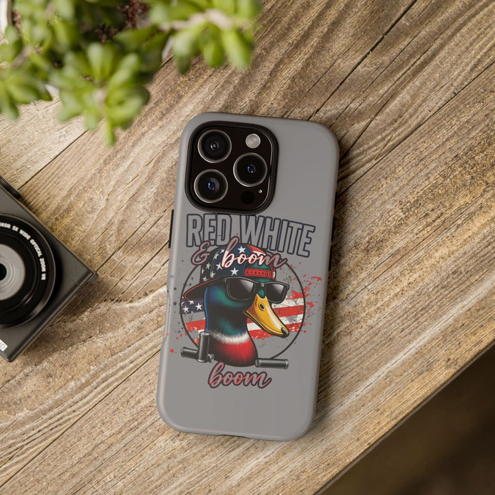Red, White & Boom Duck iPhone Case – Patriotic Funny 4th of July Design