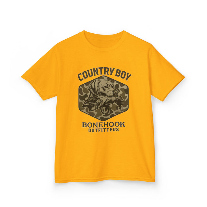 Boys’ Country Boy Dog Camo Tee – Bonehook Youth Outdoor Shirt