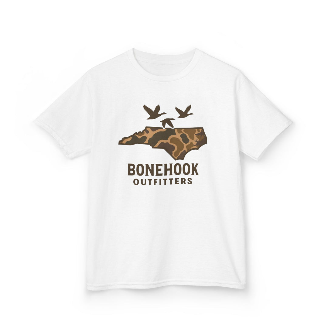 Boys’ NC Duck Camo Tee – Bonehook Youth Southern Pride Shirt