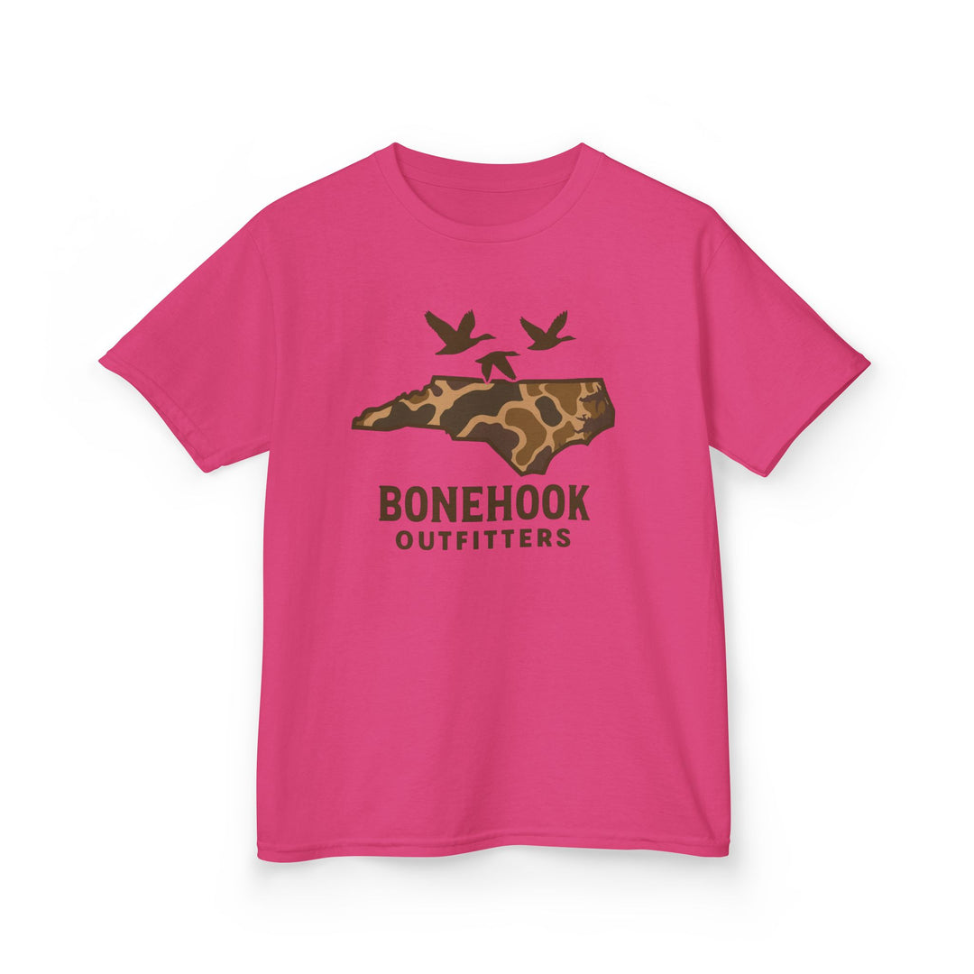 Boys’ NC Duck Camo Tee – Bonehook Youth Southern Pride Shirt