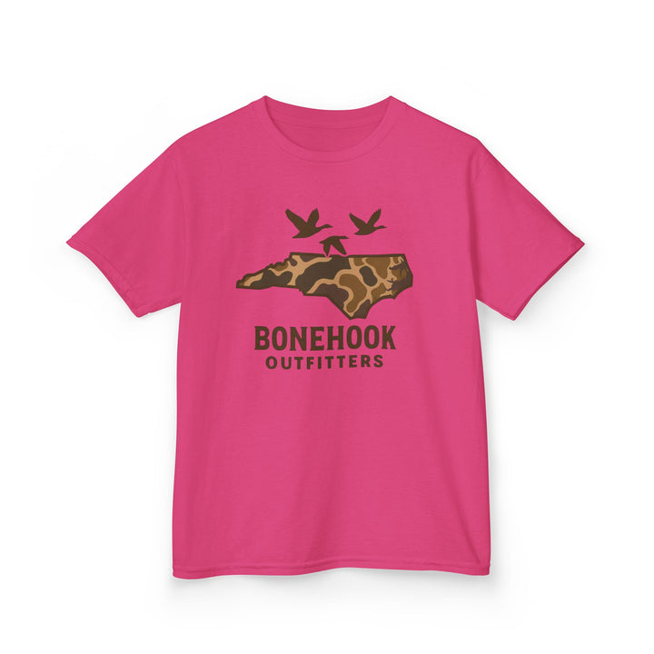 Boys’ NC Duck Camo Tee – Bonehook Youth Southern Pride Shirt
