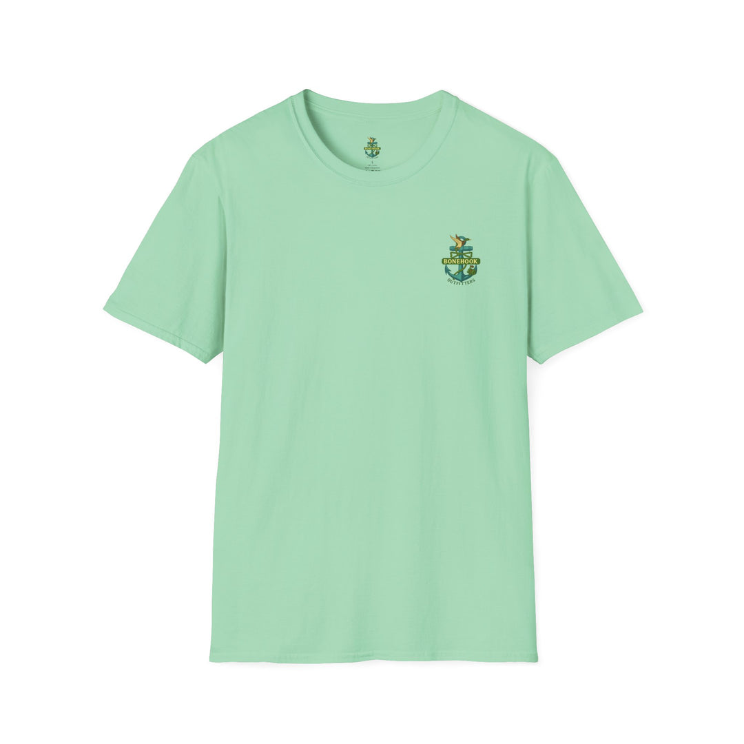 Bonehook Outfitters Women's Mallard & Anchor Tee – Sage Green