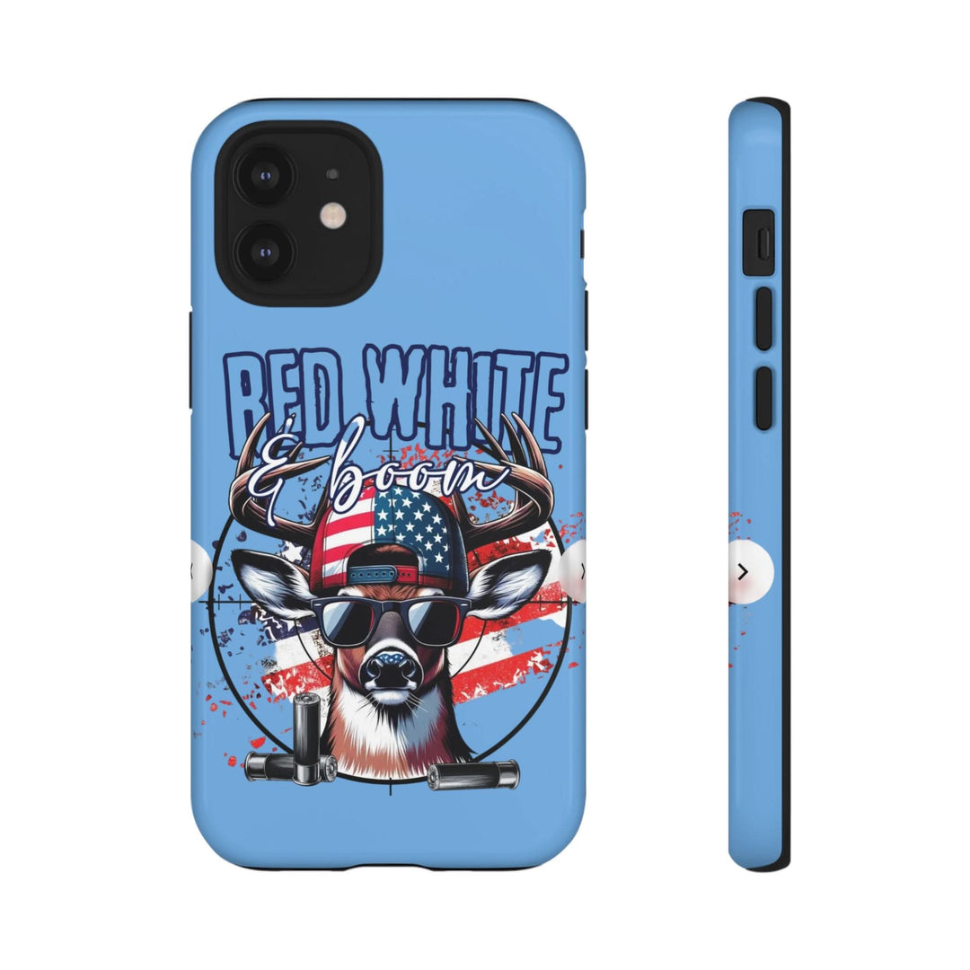 Red, White & Boom Deer iPhone Case – Patriotic Buck 4th of July Design