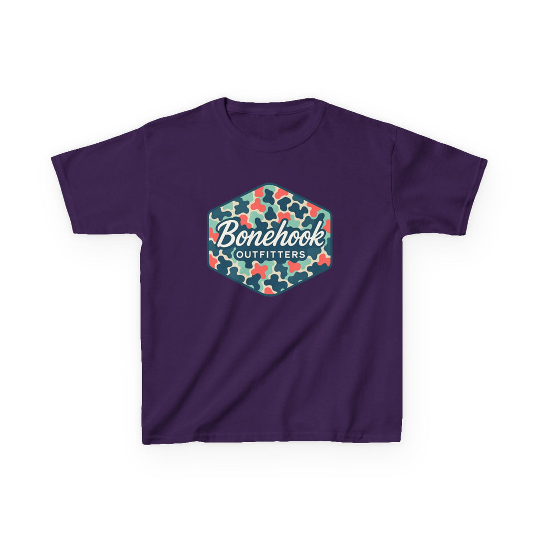 Girls’ Camo Logo Tee – Pink Bonehook Youth Shirt