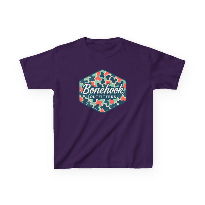 Girls’ Camo Logo Tee – Pink Bonehook Youth Shirt