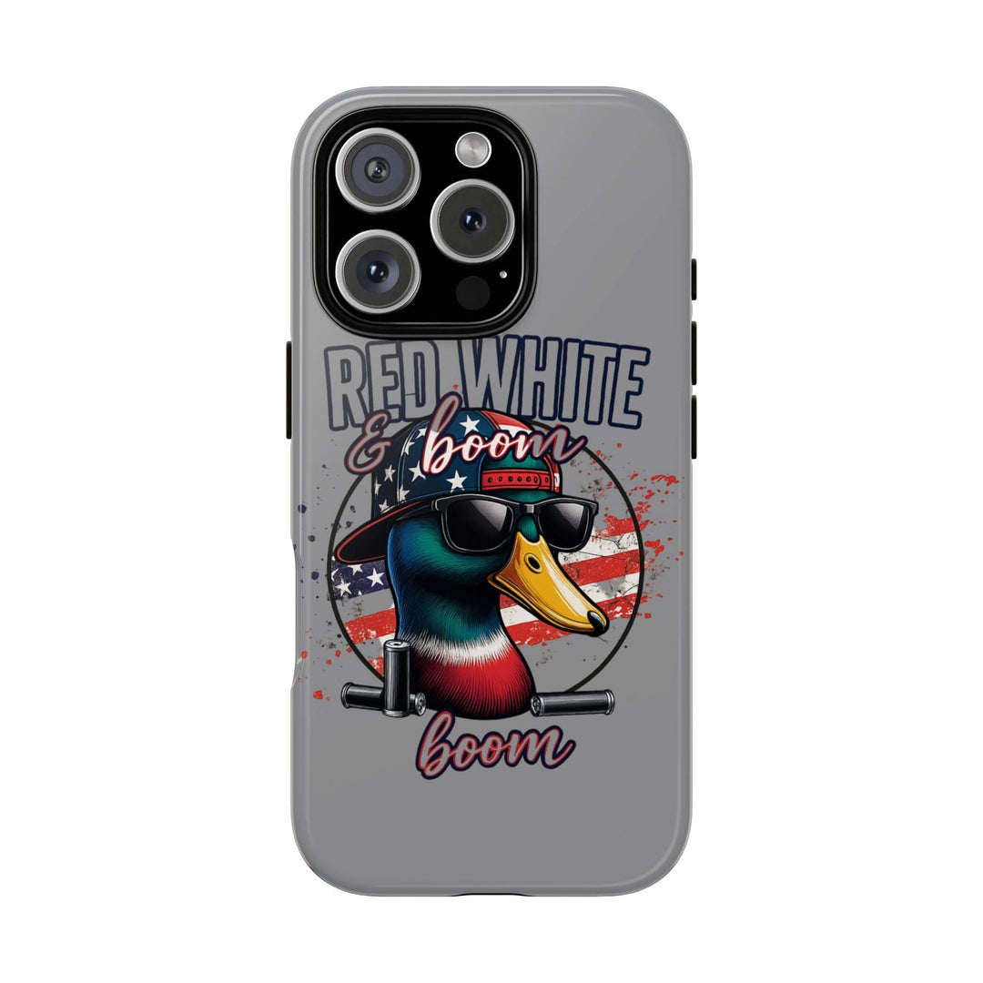 Red, White & Boom Duck iPhone Case – Patriotic Funny 4th of July Design