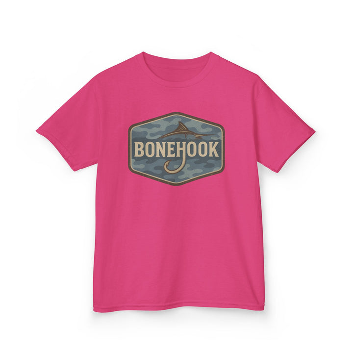 Boys’ Camo Hook Logo Tee – Bonehook Youth Outdoor Shirt