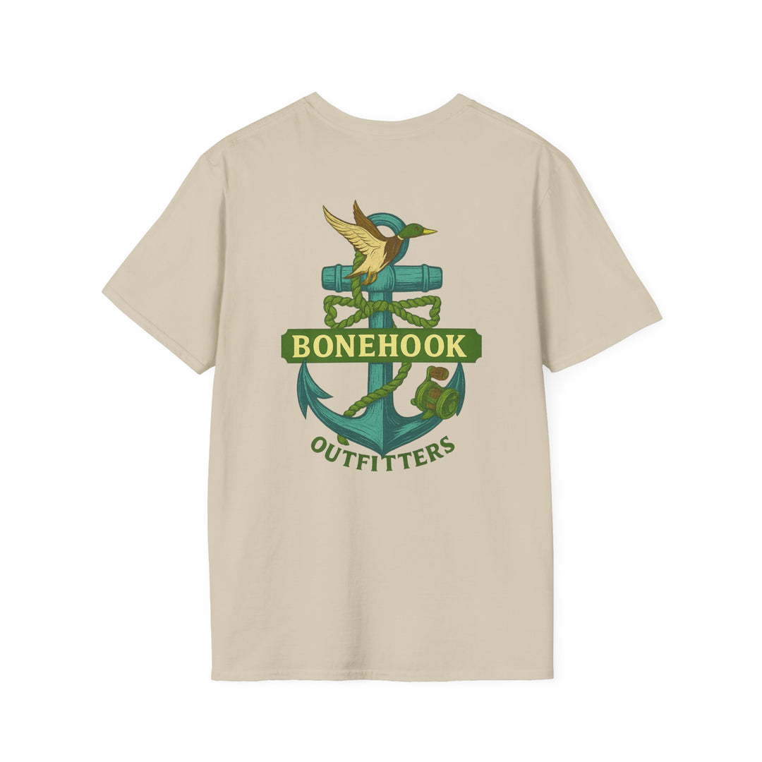 Bonehook Outfitters Women's Mallard & Anchor Tee – Sage Green