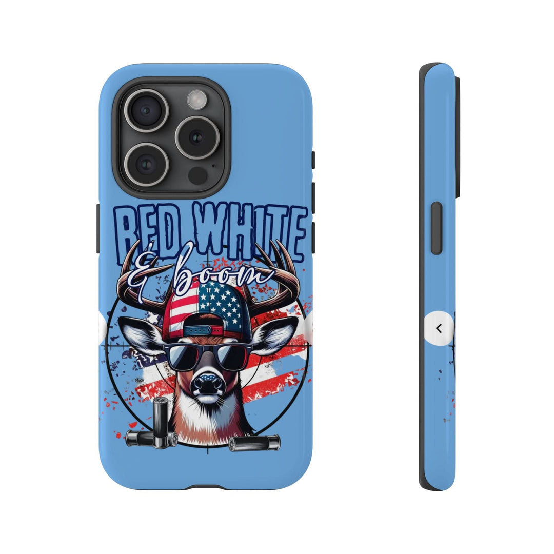 Red, White & Boom Deer iPhone Case – Patriotic Buck 4th of July Design