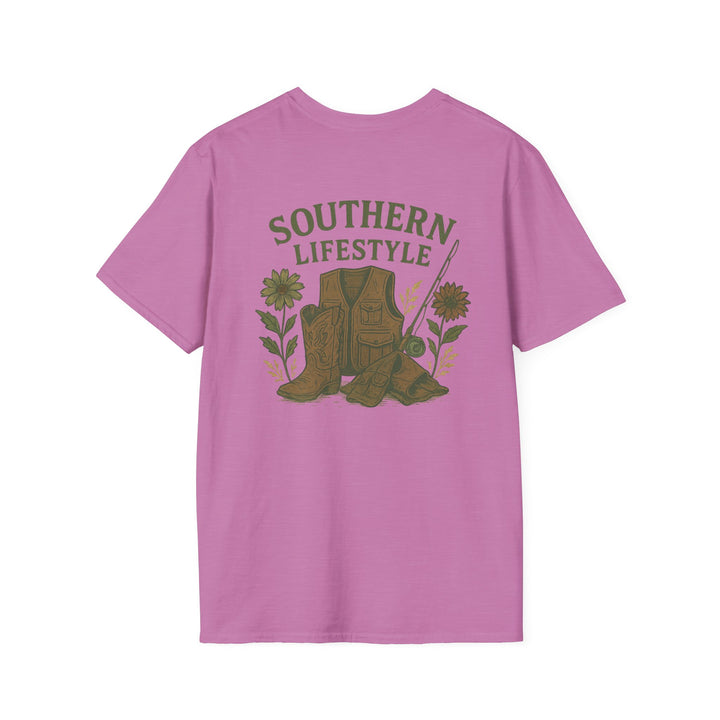 Southern Lifestyle Boot & Vest Tee – Women's Country Graphic (Mauve)
