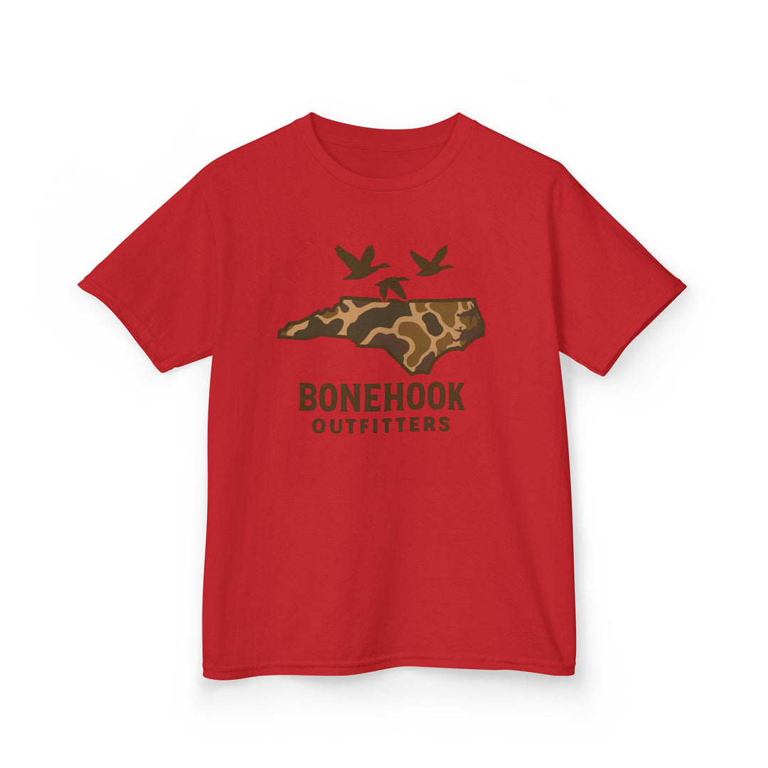 Boys’ NC Duck Camo Tee – Bonehook Youth Southern Pride Shirt